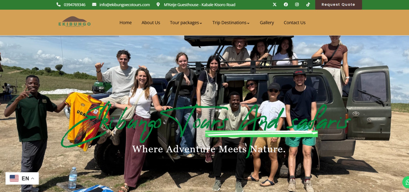 Ekibuungo Eco Tours website screenshot