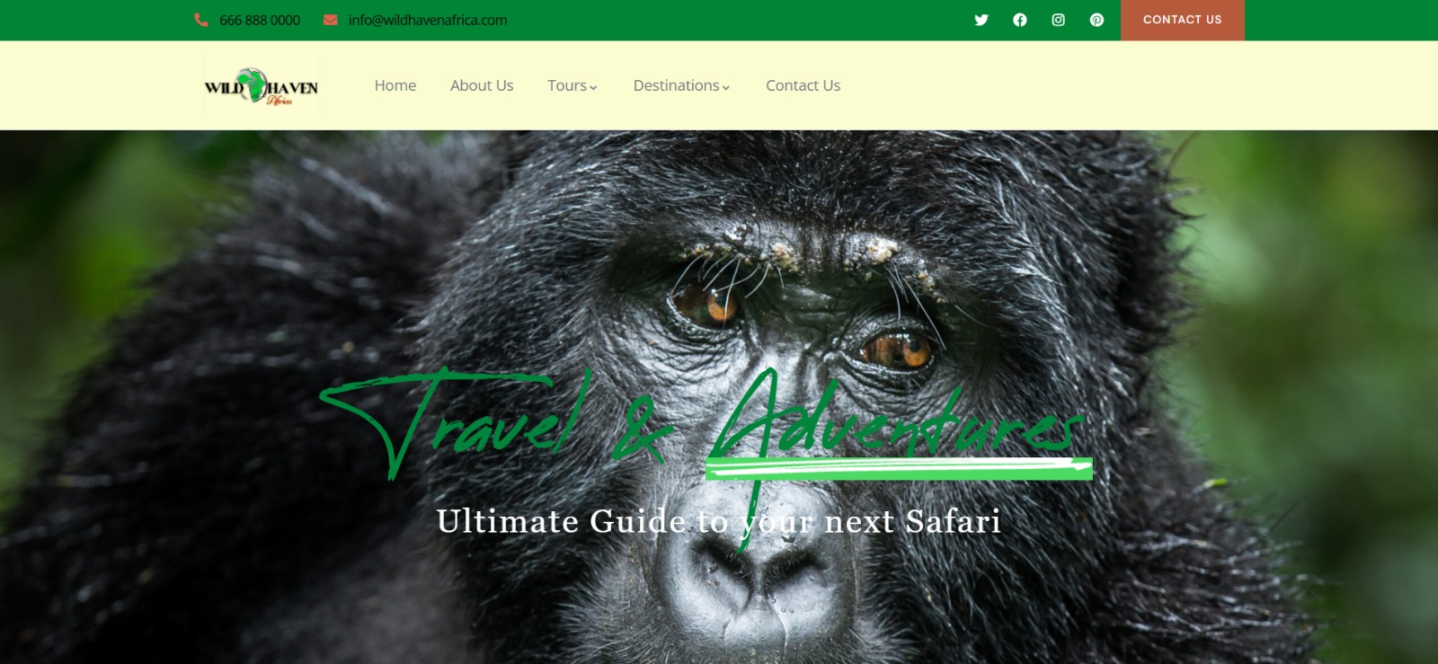 Wild Haven Africa website screenshot